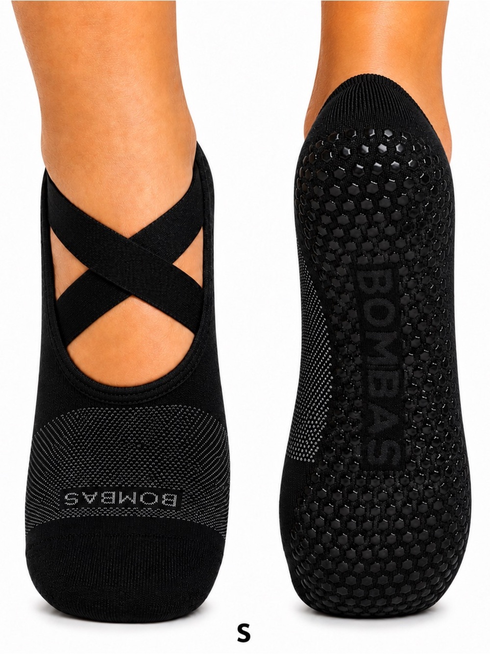 Bombas Studio Gripper Ballet No Show Socks Black S